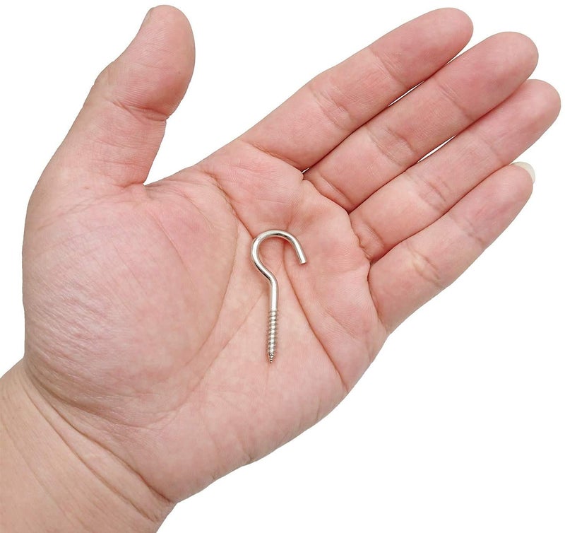Axe Sickle Silver 1 Inch Metal Cup Hook Screw Hook 100 Pcs - Image 4